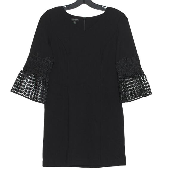 Talbots Dress Minimalist Capsule Timeless Classic Dark Academia Goth Black 2P - Picture 1 of 4
